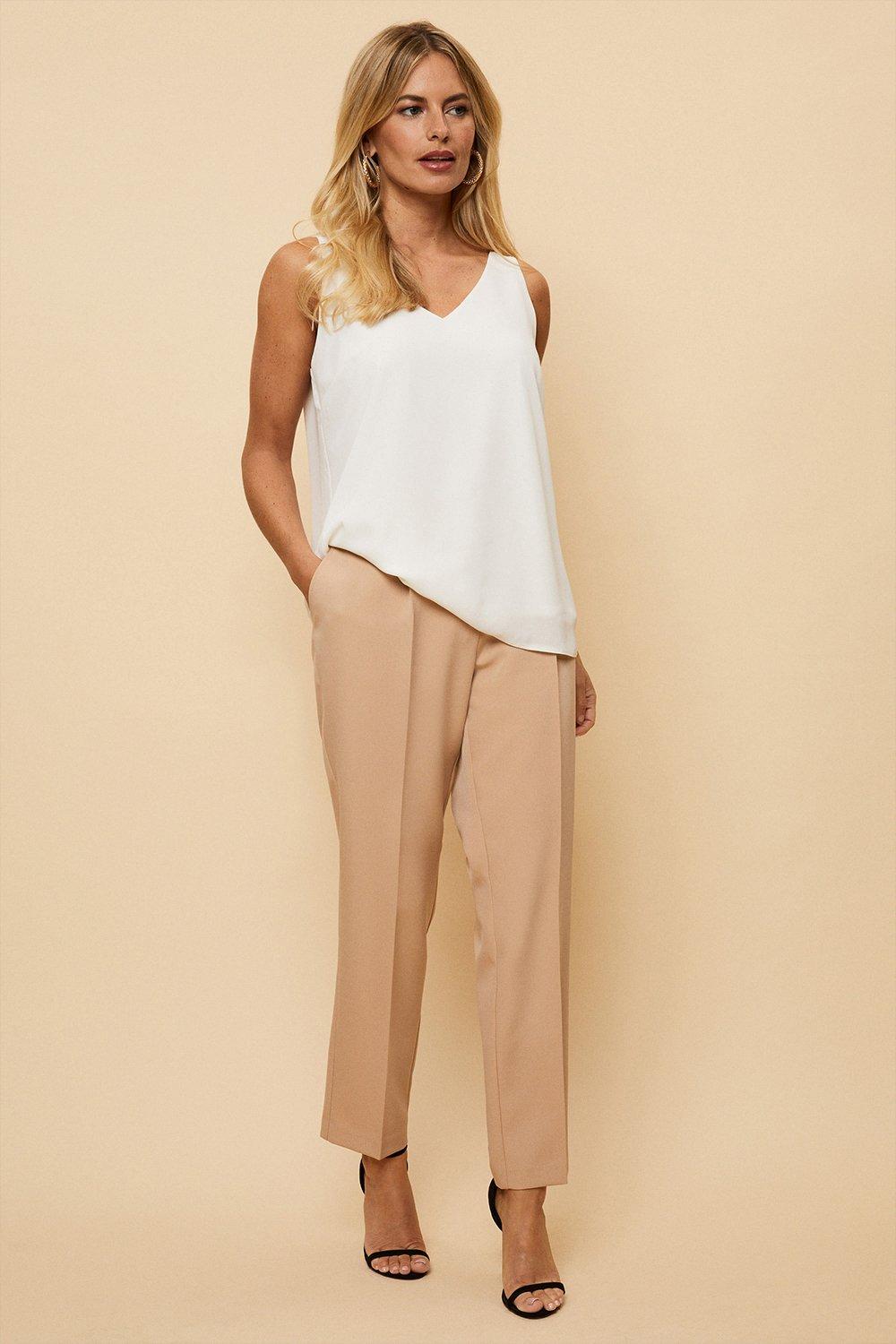 Womens Petite Tapered Suit Trousers