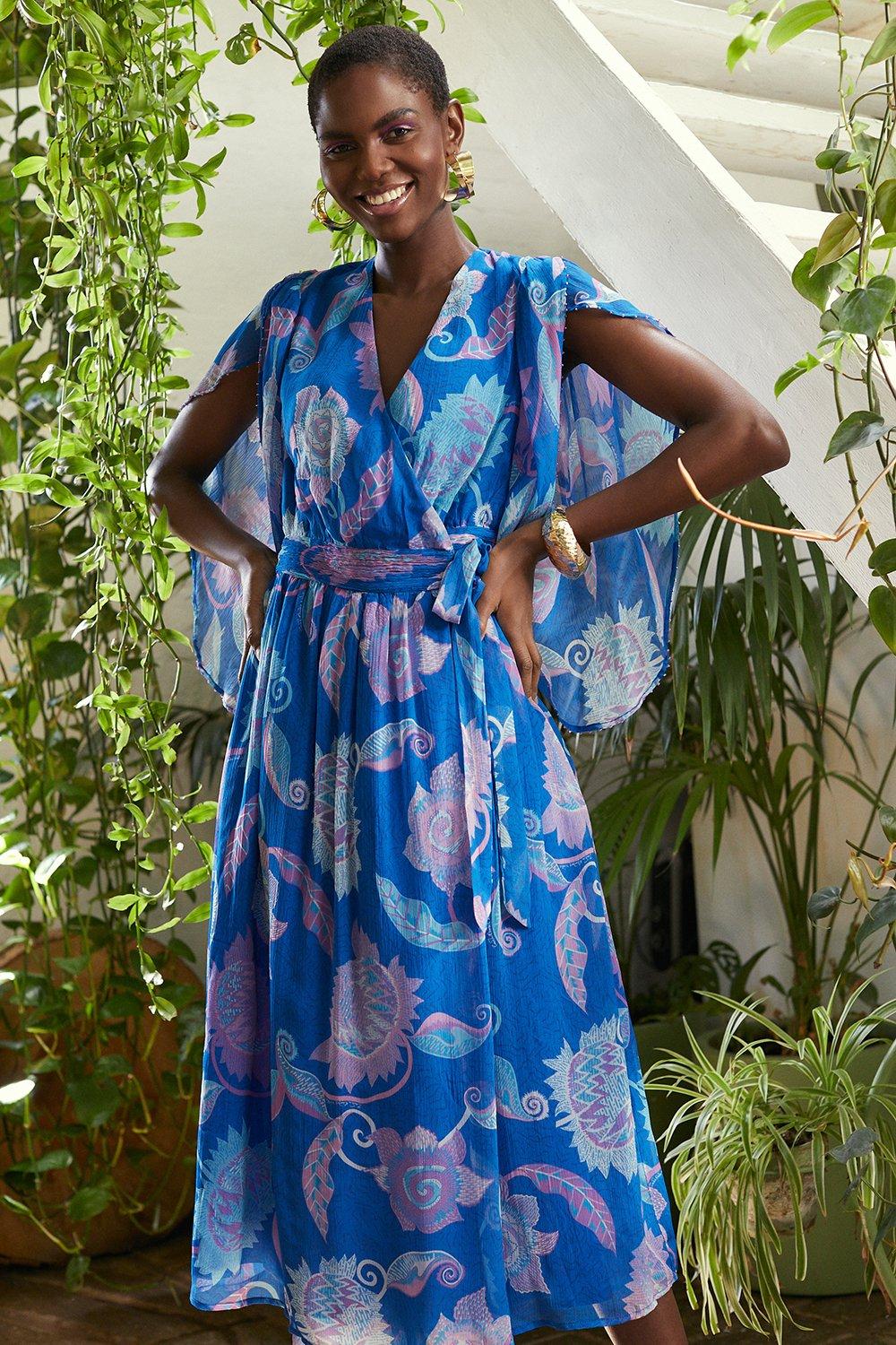 Womens Zandra Rhodes African Flower Midi Dress