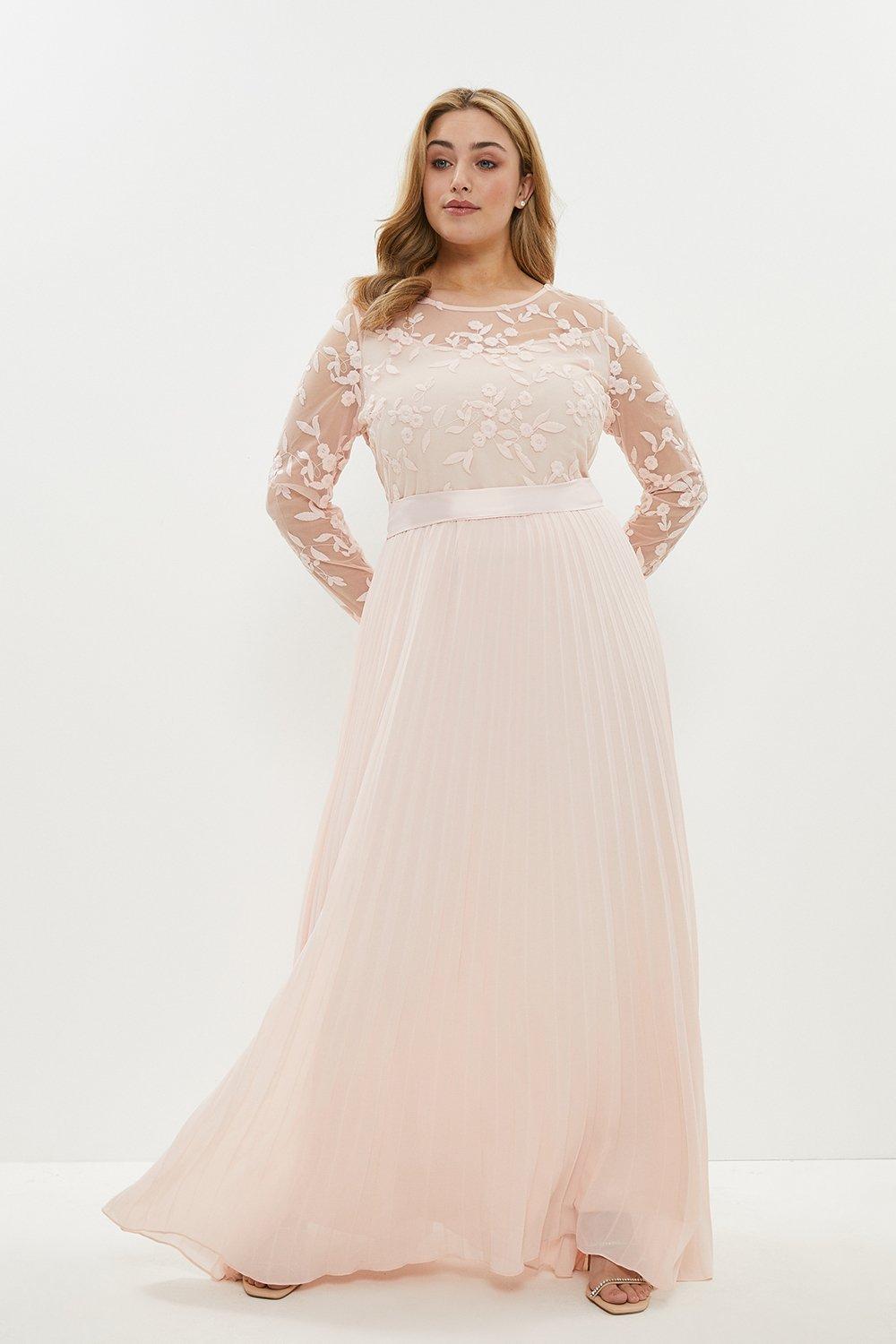 Long blush plus size hot sale dress