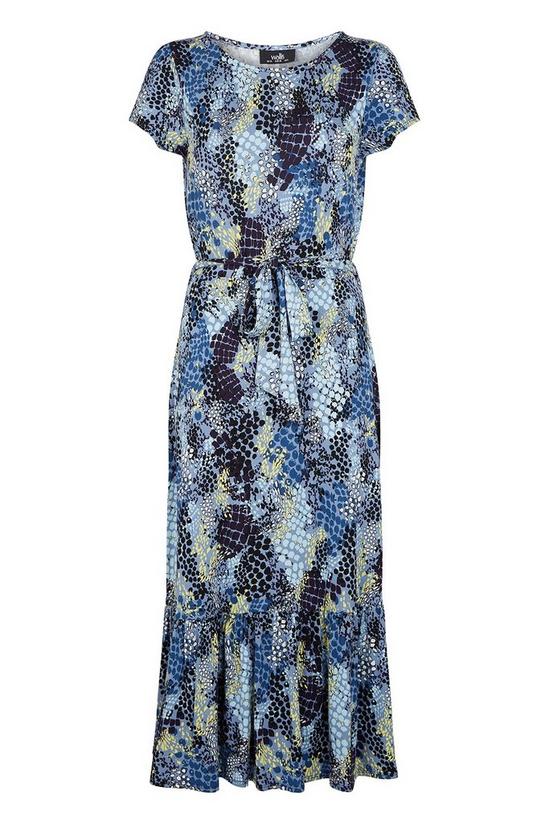 Wallis Blue Snake Print Tiered Jersey Midi Dress 5