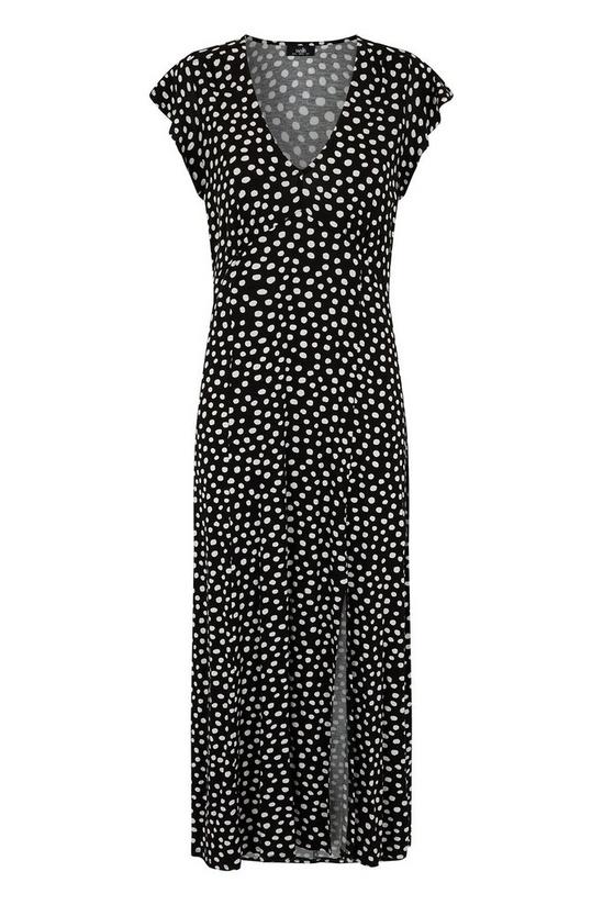 Wallis Black Spot Jersey Midi Dress 5