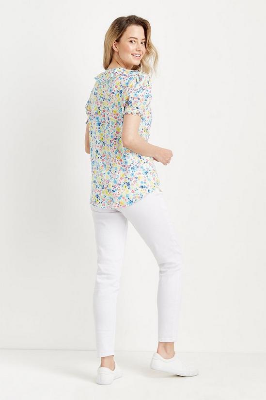 Wallis Meadow Floral Ruffle Front Puff Sleeve Top 3