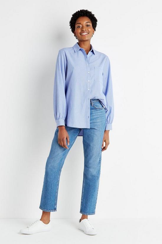 Wallis Blue Stripe Longline Shirt 2
