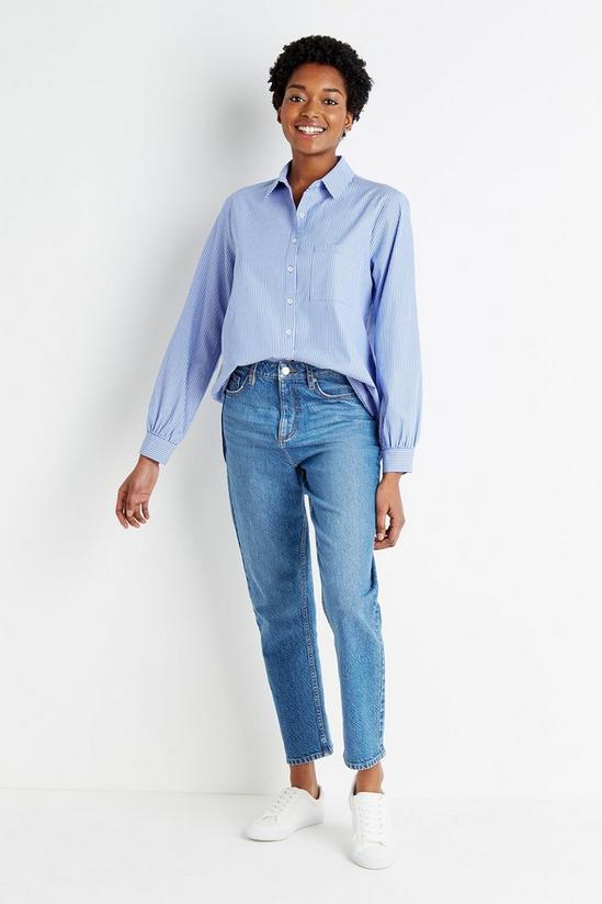 Wallis Blue Stripe Longline Shirt 3