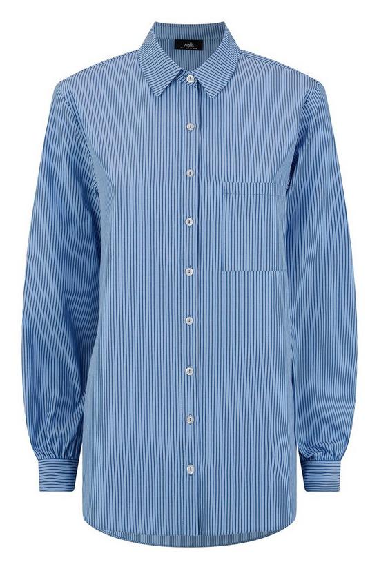 Wallis Blue Stripe Longline Shirt 5