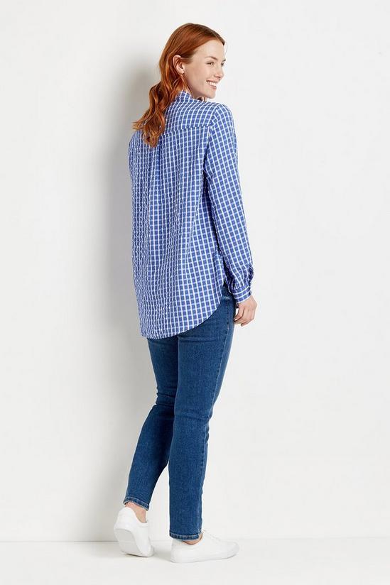 Wallis Blue Gingham Longline Shirt 3