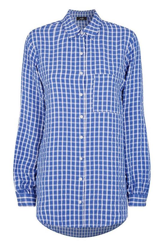 Wallis Blue Gingham Longline Shirt 5