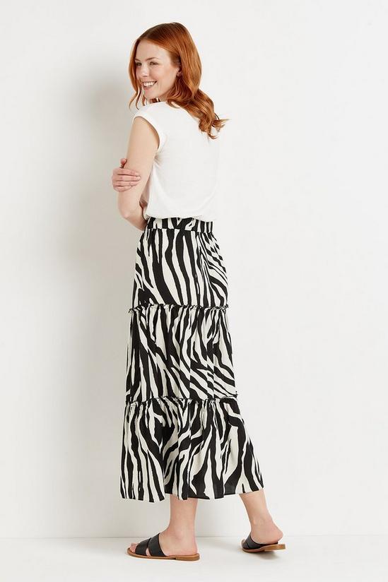 Wallis Zebra Tiered Midi Skirt 3