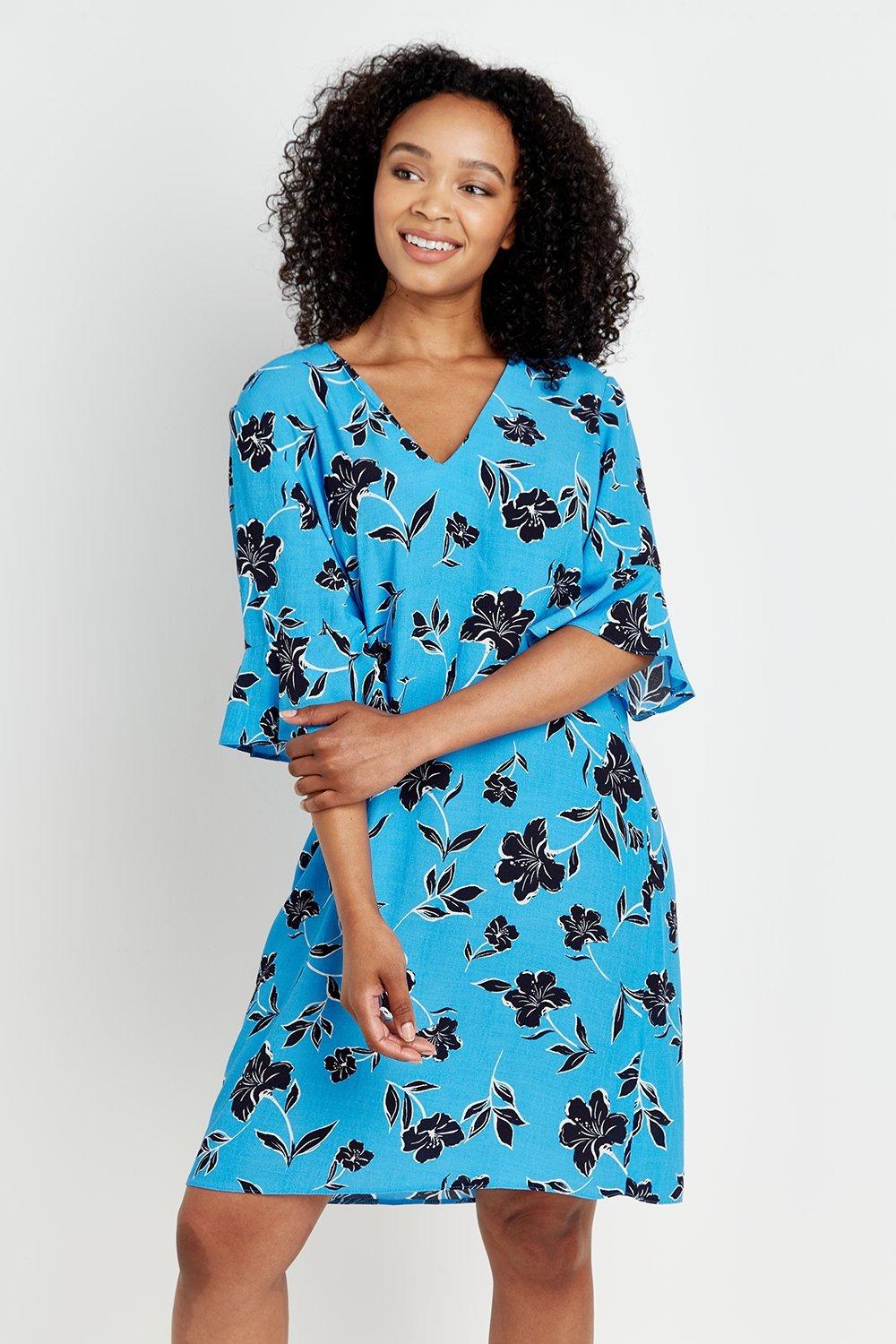 Blue floral shift outlet dress