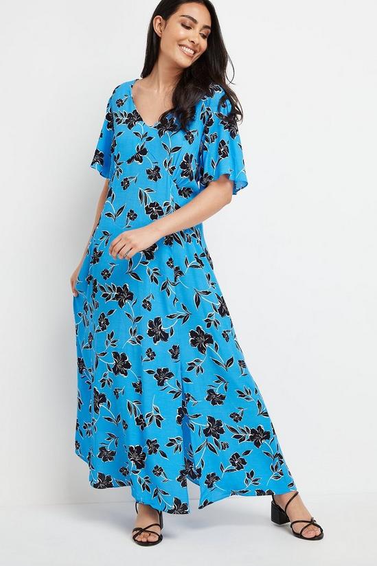 Wallis Petite Blue Floral Maxi Dress 1