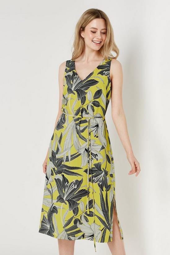 Wallis Yellow Jungle Palm Sun Dress 2
