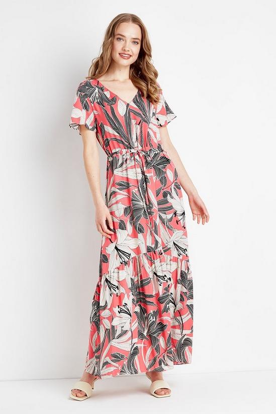 Wallis Pink Jungle Palm Relaxed Tiered Maxi Dress 2