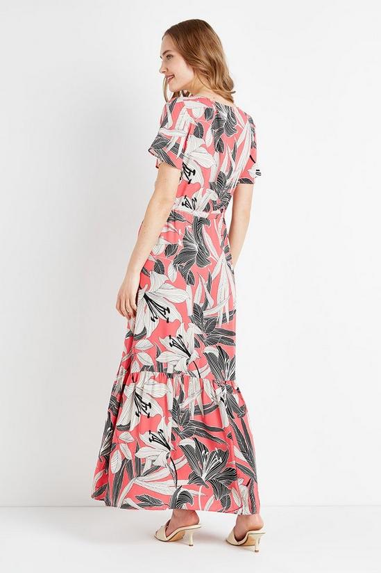 Wallis Pink Jungle Palm Relaxed Tiered Maxi Dress 3