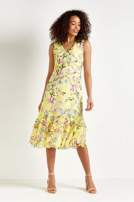 Wallis Lemon Floral Tiered Dress 1