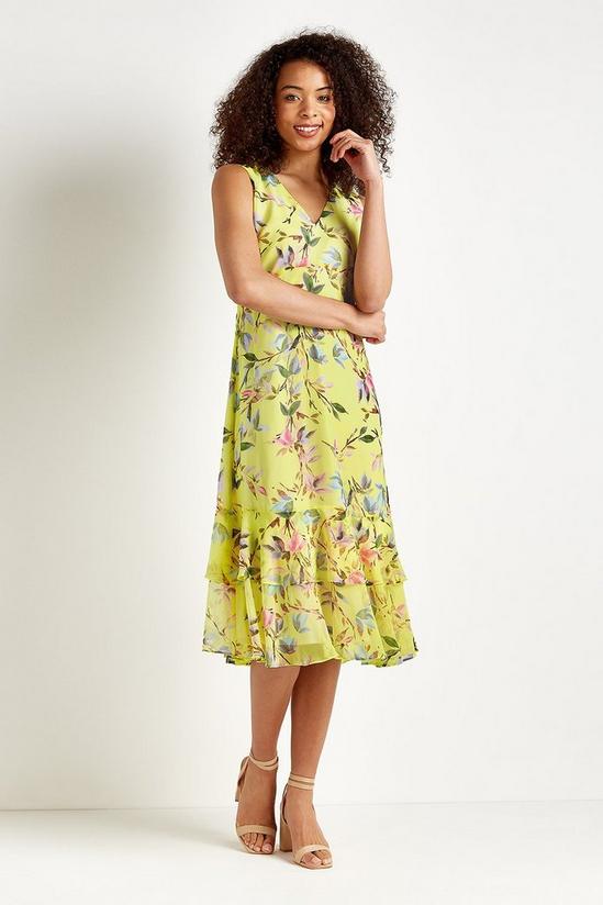 Wallis Lemon Floral Tiered Dress 2