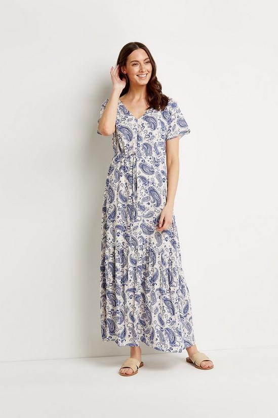 Wallis Blue Paisley Relaxed Tiered Midi Dress 1
