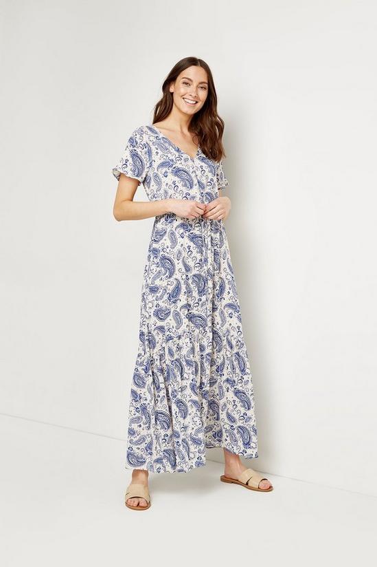 Wallis Blue Paisley Relaxed Tiered Midi Dress 2