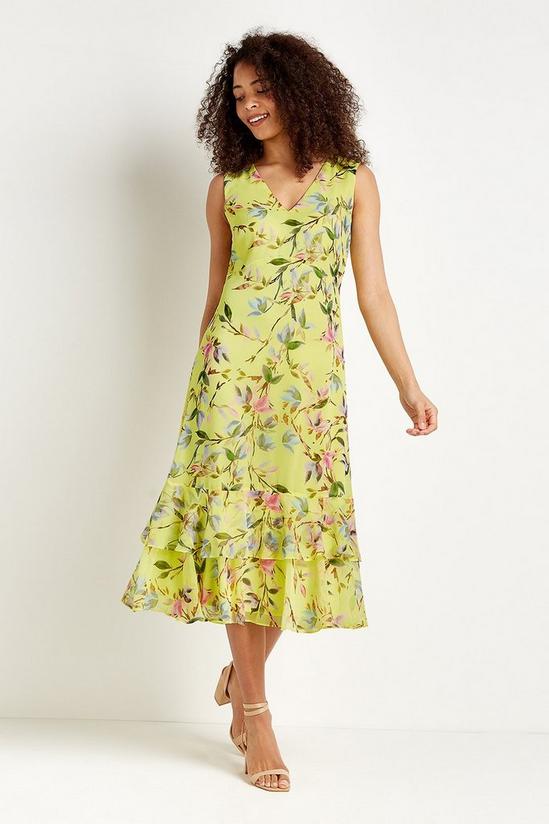 Wallis Tall Lemon Floral Tiered Dress 1