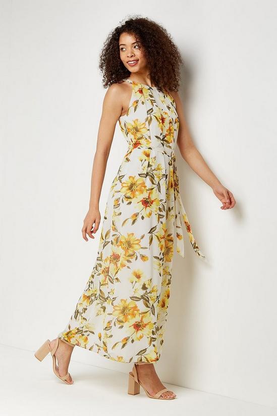 Wallis Tall Yellow Floral Pleated Maxi Dress 3