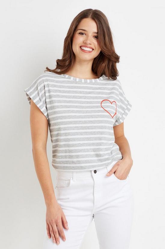 Wallis Heart Stripe T-Shirt 1