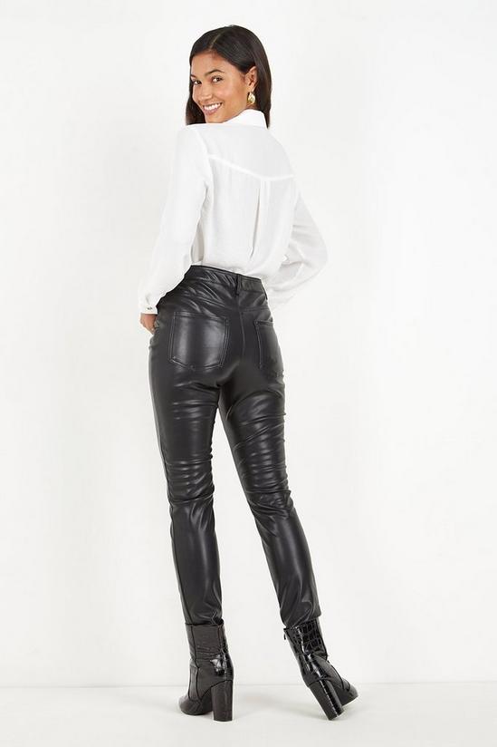 Wallis Black Faux Leather Jean 3