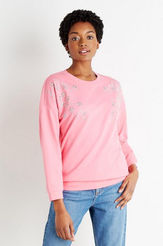 Wallis Embellished Blossom Sweatshirt 1