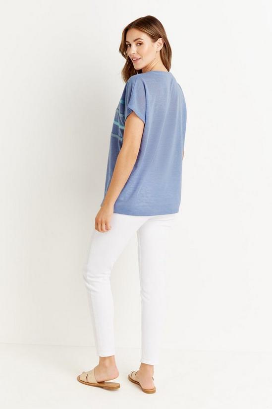 Wallis Blue Sequin Stripe T-shirt 3