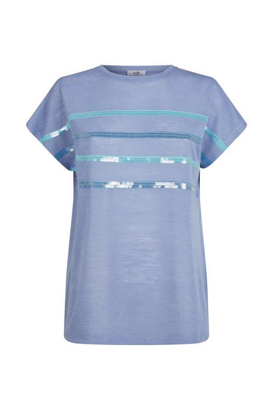 Wallis Blue Sequin Stripe T-shirt 5