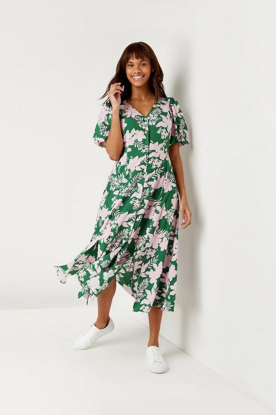 Wallis Green Floral Button Through Dress 2