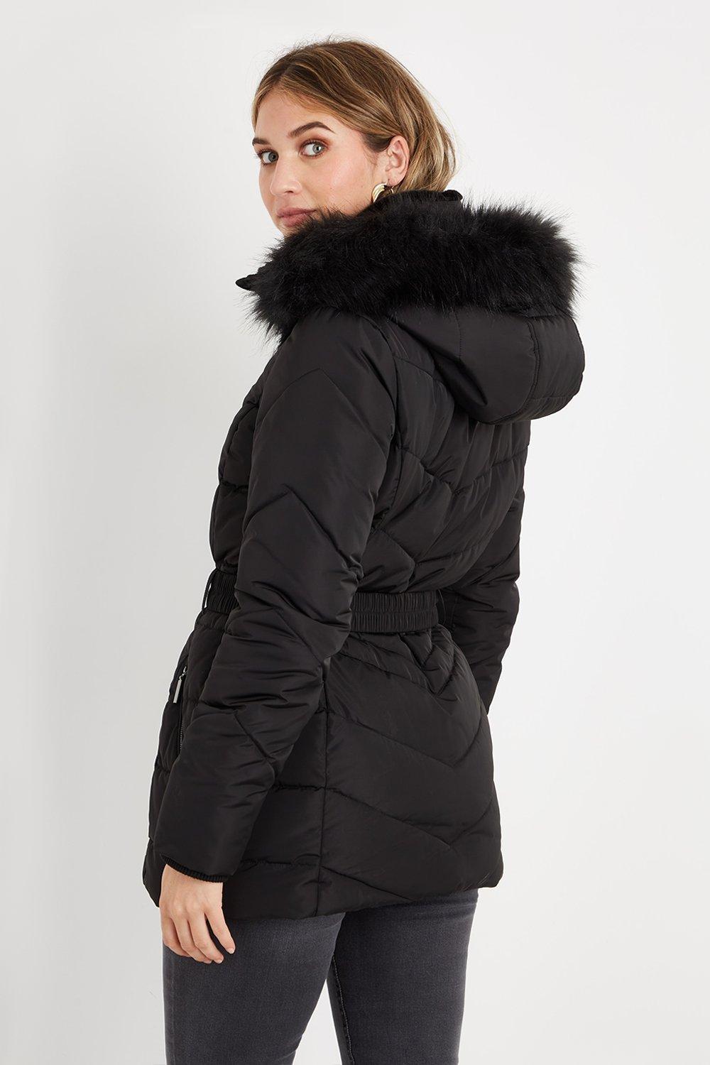 Wallis mink store padded coat