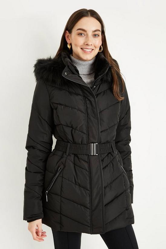 Wallis Tall Belted Short Padded Coat 1