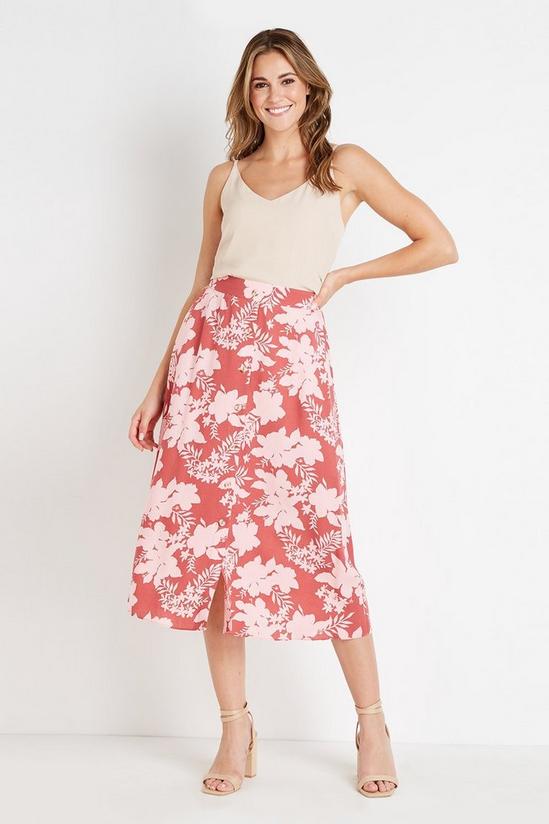 Wallis Shadow Floral Button Through Skirt 2