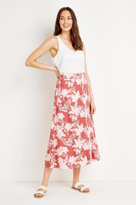 Wallis Tall Shadow Floral Button Through Skirt 2