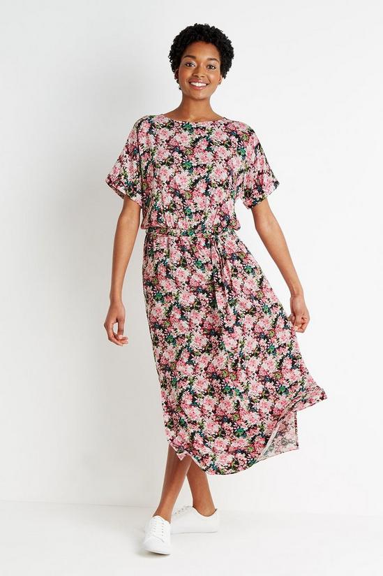 Wallis Tall Pink Floral Midi Dress 1