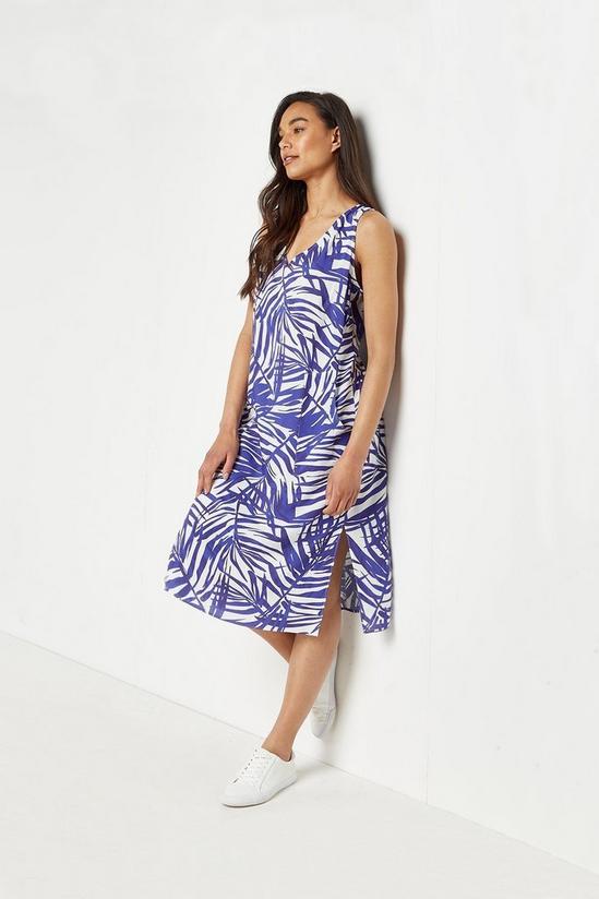 Wallis Blue Palm Side-split Shift Dress 2