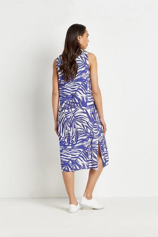 Wallis Blue Palm Side-split Shift Dress 3