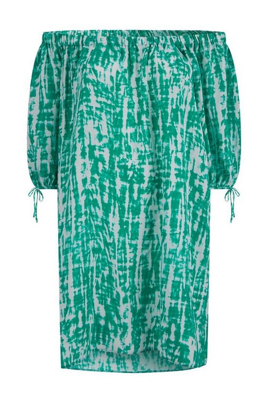 Wallis Turquoise Tie Dye Bardot Dress 5