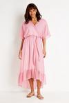 Wallis Tall Pink Check Wrap Midi Dress thumbnail 2