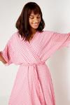 Wallis Tall Pink Check Wrap Midi Dress thumbnail 4