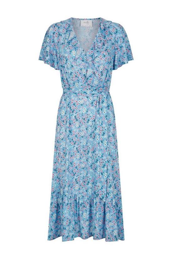 Wallis Petite Blue Daisy Ruffle Dress 5