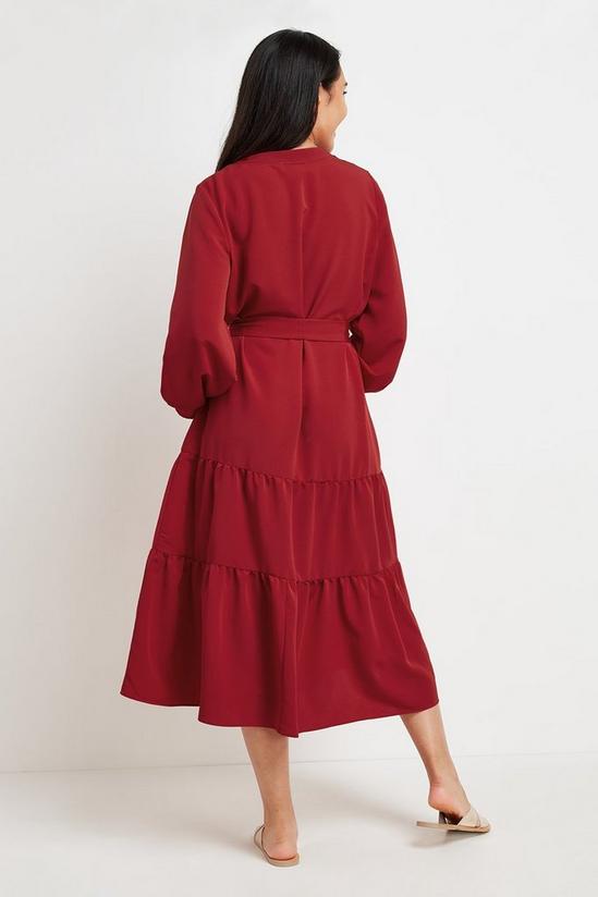 Wallis Petite Red Tiered Midi Dress 3