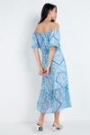 Wallis Tall Blue Scarf Print Bardot Midi Dress thumbnail 3