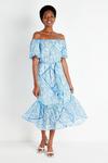 Wallis Petite Blue Scarf Bardot Midi Dress thumbnail 1