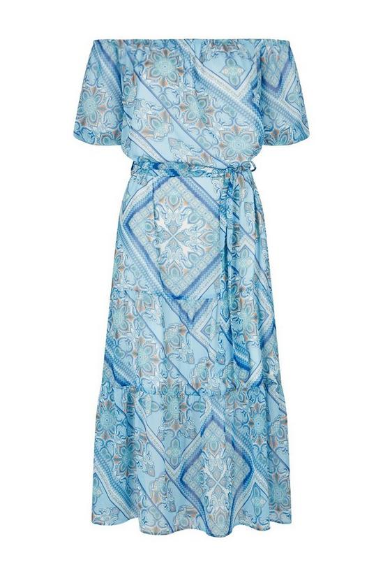 Wallis Petite Blue Scarf Bardot Midi Dress 5