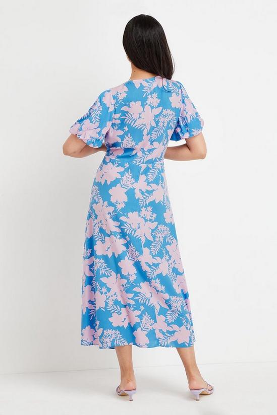 Wallis Petite Blue Floral Button Through Dress 3