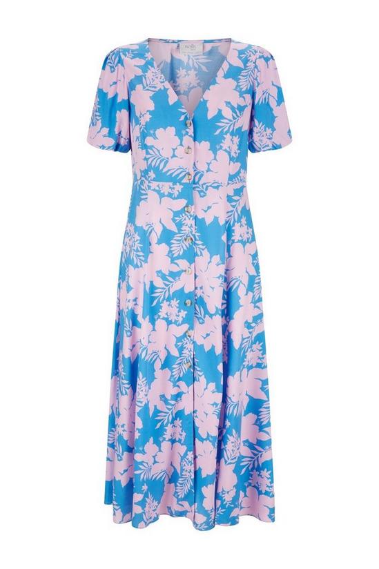 Wallis Petite Blue Floral Button Through Dress 5