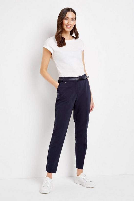 Wallis Navy Belted Cigarette Trousers 2