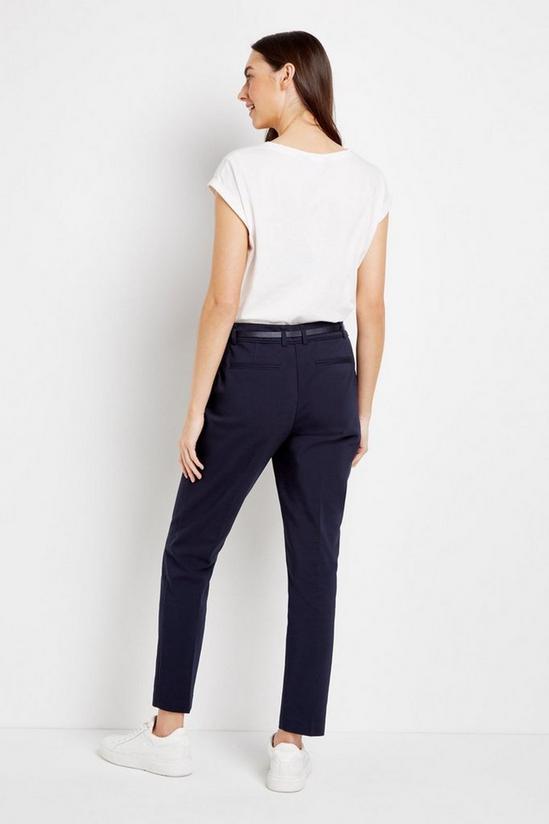 Wallis Navy Belted Cigarette Trousers 3