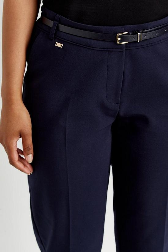Wallis Petite Navy Belted Cigarette Trousers 4