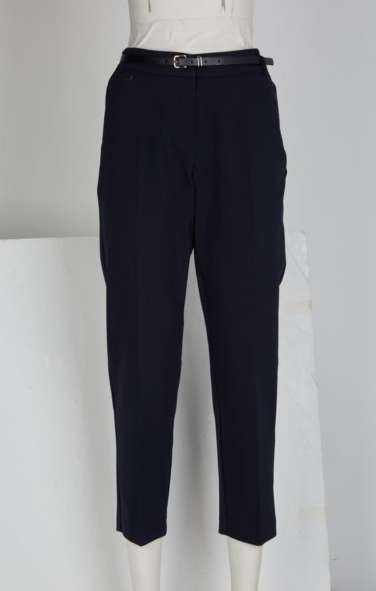 Wallis Petite Navy Belted Cigarette Trousers 5